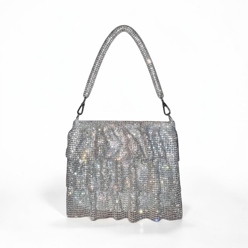 Radiant Mesh Evening Bag - Silver