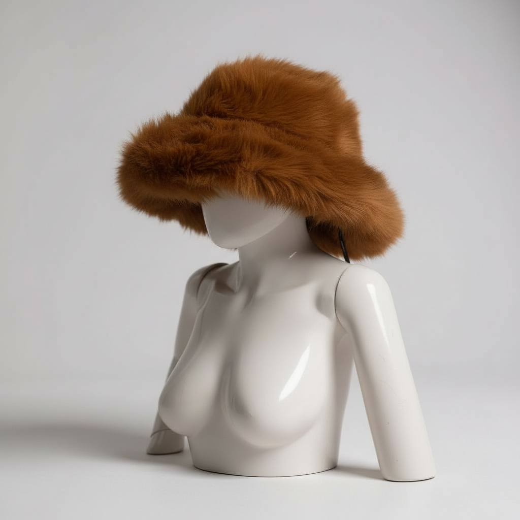 Faux Fur Hat - Camel