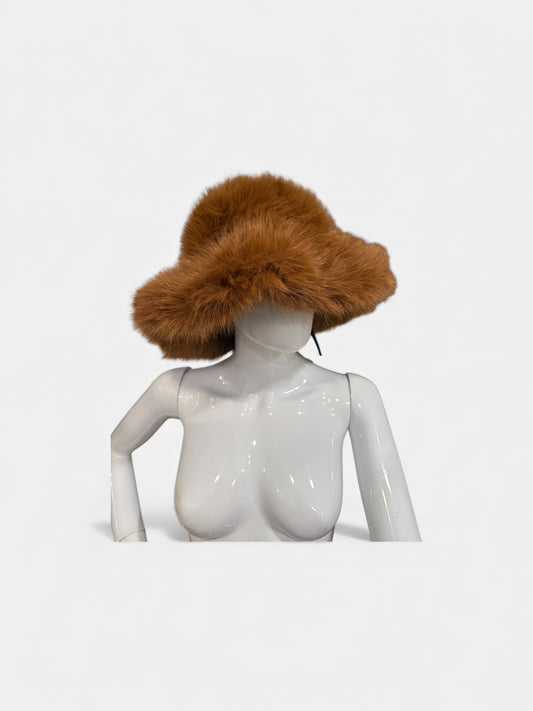 Faux Fur Hat - Camel