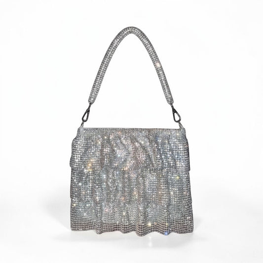Radiant Mesh Evening Bag - Silver