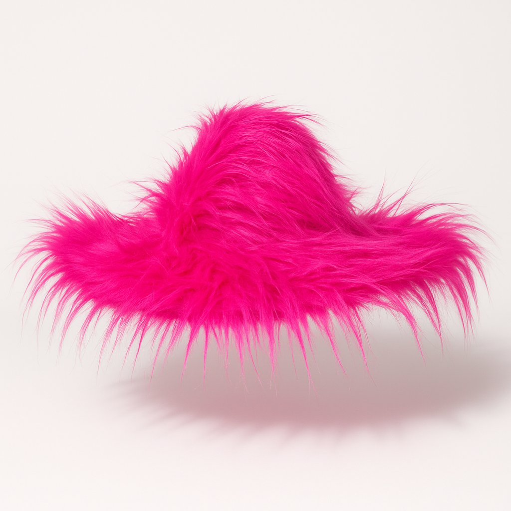 Faux Fur Statement Hat - Hot Pink