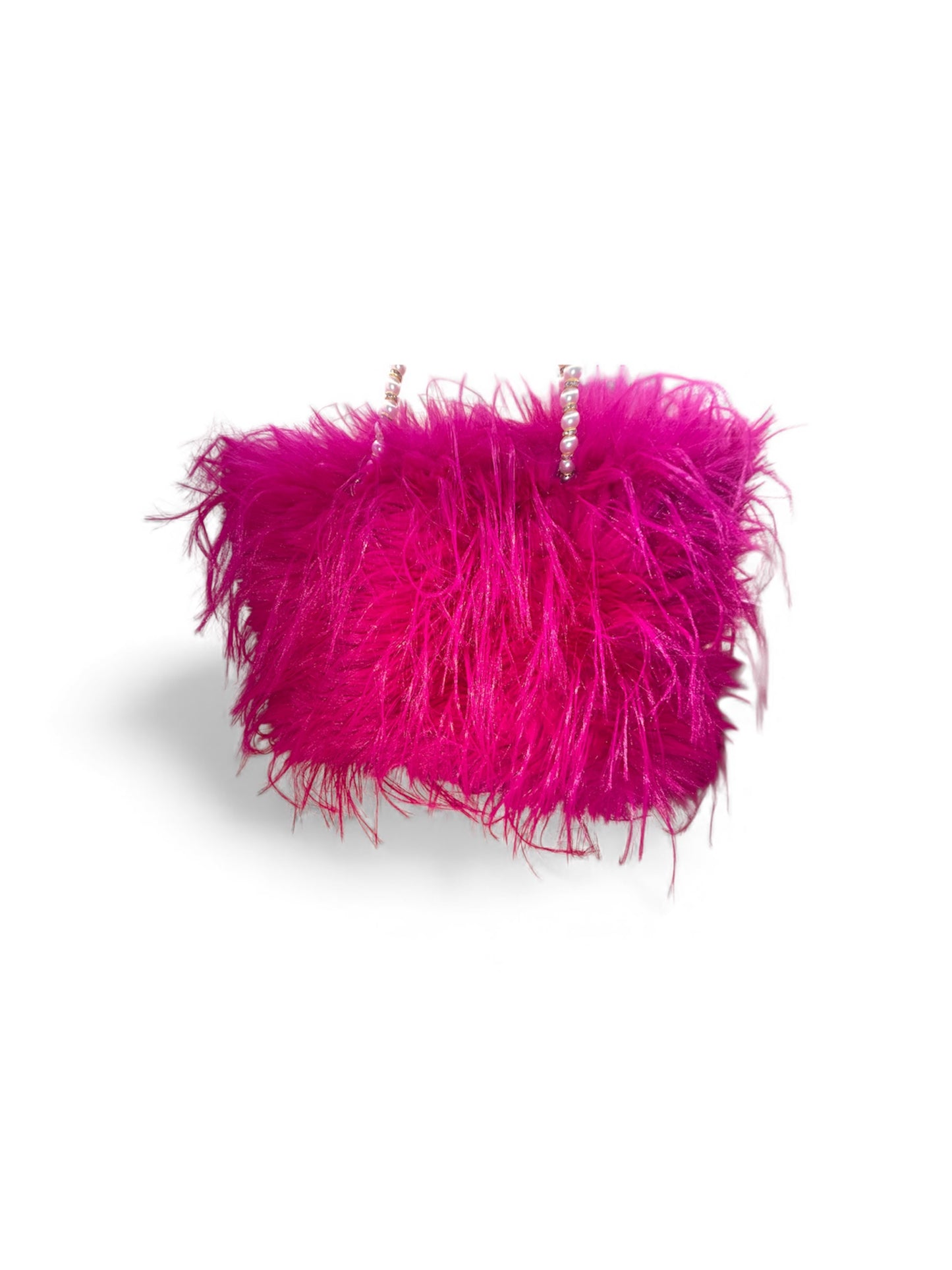 Faux Fur Statement Purse - Hot Pink