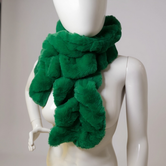 Luxe Faux Fur Scarf - Emerald Green