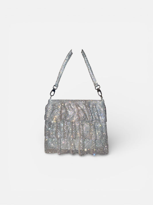 Radiant Mesh Evening Bag - Silver